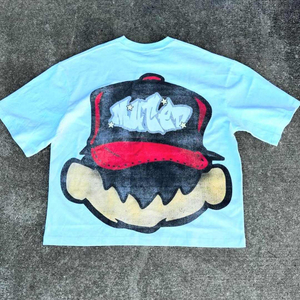 เสื้อยืดผู้ชายทรงหลวม คอวี ผ้าฝ้าย 100% หนา 220 กรัม ทรงบ็อกซี่ ไซส์ใหญ่พิเศษ ราคาสุดคุ้ม - Product Image 2