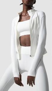 Ensemble de sport décontracté 3 pièces EMI Hot LuLu : soutien-gorge de sport mi-long + legging de yoga + veste de gym pour femme, en Spandex/Polyester, sensation seconde peau, pour le fitness - Product Image 5