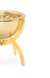 Wholesale Gold <b>Tripod</b> Incense Burner Bulk Luxury Metal Bakhoor Holder Hollow Lid Round Censer Modern Tabletop Home Decor - Product Image 4