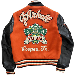 OEM Manufacturer Chenille Embroidery Leather Print StreetWear <b>Baseball</b> Custom Logo Coat <b>for</b> Women Cropped Bomber Varsity <b>Jacket</b> - Product Image 5