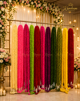 Handgemaakte Indiase ecologische kunstmatige jasmijnkrans, 3,5 voet, herbruikbaar voor bruiloften, Mehndi, Mandap, Pooja, Diwali, festivals en thuisdecoratie