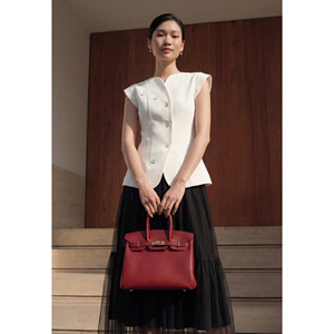 Chaleco Elegante Blanco Asimétrico para Mujer, con Mangas Cortas, Estilo Oficina, Moderno, Casual de Negocios, Marca YONA - Product Image 3