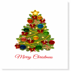 Wholesale Vietnam Christmas Quilling <b>Card</b> Pine Tree Design Custom 3D Greeting <b>Card</b> Handmade Digital Printing Paper <b>Gift</b> <b>Card</b> - Product Image 1