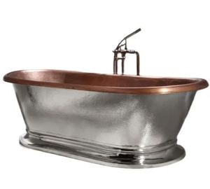 Tub Free Standing Copper Hammered Finish Single Slipper with Tub Free Standing Copper Hammered Finish Single Slipper with - Product Image 2