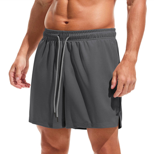 Shorts d'été respirants pour hommes, style streetwear, en maille, avec tissu en spandex/polyester écologique à séchage rapide - Product Image 1