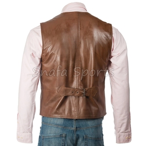 Custom Style Men's 100% Genuine Leather Vest Custom Colors Logo High Quality Plus Size Custom Design Leather Vest - Product Image 4
