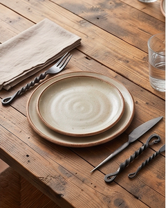 <b>Vintage</b> Metal Flatware Set With Twisted Handles Matte Finish <b>Cutlery</b> For Wedding Use And Tabletop Use - Product Image 6