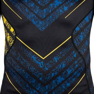 Askar Wear Ind – T-shirt de sport à manches longues pour homme, imprimé par sublimation, séchage rapide, design bleu, noir, jaune - Product Image 3