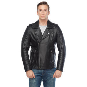 Men's <b>sheepskin</b> leather <b>jacket</b> Stand collar winter <b>jacket</b> High street leather coat Solid color men's <b>jacket</b> - Product Image 1