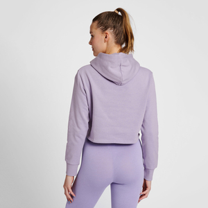 VIBE CRAFT 2025 Wholesale Customized High Quality 100% Cotton Fashionable Breathable Sports <b>Workout</b> Woman Crop Top <b>Hoodies</b> - Product Image 4