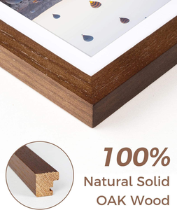 Wooden Picture <b>Frame</b>, USA-Sourced Natural <b>Oak</b> Solid Wood Photo <b>Frame</b> with Plexiglass for Display Pictures Without Mat, Walnut - Product Image 6