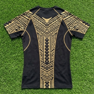 <b>Mens</b> Black Gold <b>Compression</b> Shirt Short Sleeve Graphic Print Athletic Gym Running Training Sportswear Performance <b>Top</b> - Product Image 6