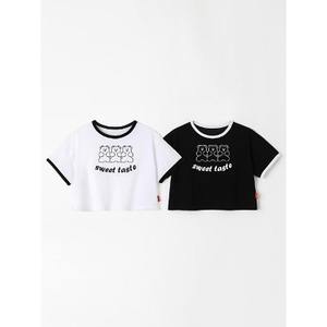Camiseta OZKIZ Estilo Coreano con Diseño de Oso para Niñas de 2 a 7 Años, 100% Algodón, Transpirable, Informal, con Estampado de Moda, Verano, Venta al Por Mayor - Product Image 1
