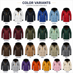 Men's Hooded <b>Parka</b> Jacket 220g Woven Fleece Polyester Eco-Friendly <b>Waterproof</b> Casual Winter <b>Coat</b> Fur Lining Zipper Closure - Product Image 6