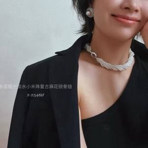 Collier en perles d'eau douce haut de gamme Lulutong 8-9 mm, chaîne de clavicule, poudre transparente, argent pur pour une sensation de luxe léger - Product Image 2