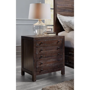 Juego de dormitorio rústico de madera maciza tamaño queen con cómoda de almacenamiento y mesita de noche, acabado antiguo, estilo moderno de granja. - Product Image 4