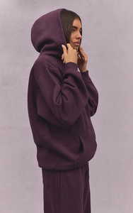 Sweats à capuche unisexes surdimensionnés pour femmes, coupe ajustée, avec fermeture éclair sur le devant, épaules tombantes, 100% coton molletonné, personnalisable - Product Image 2