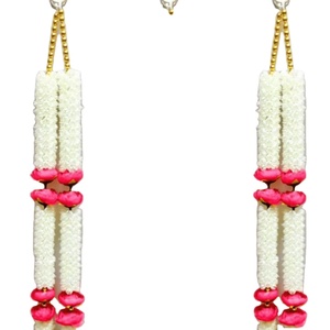 White Mogra Flowers Garlands Wedding Mehndi Haldi Housewarming Mother's Day Graduation Home Decor <b>Door</b> Hanging Strings Diwali - Product Image 1