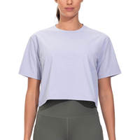T-shirts courts d'été pour femmes, coupe classique, séchage rapide, couleur et taille personnalisables, manches courtes, OEM