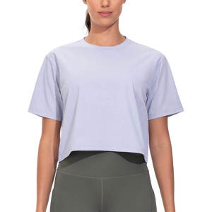 T-shirts courts ajustés pour femmes, séchage rapide, couleur et taille personnalisables, manches courtes, OEM - Product Image 5