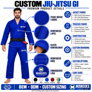 Kimono de Jiu-Jitsu Unisexe en Gros, Tissu Perlé Pré-rétréci, Broderie Personnalisée, Entraînement Professionnel Arts Martiaux, 100% Coton - Product Image 6