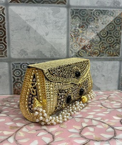 Stone Resin <b>Bags</b> & Kundan Resin <b>Clutch</b> Designer Shoulder Fashion Women Lady <b>Bags</b> <b>Green</b> Marble - Product Image 3