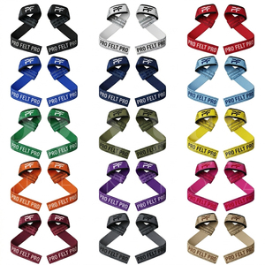 Sangles de musculation personnalisées en feutre professionnel, support de poignet en coton et polyester, sangle de soulevé de terre robuste pour la gym et le fitness - Product Image 1