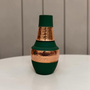 Pot de rangement en cuivre artisanal émeraude de Indian exports international Cuivre pur certifié - Product Image 1