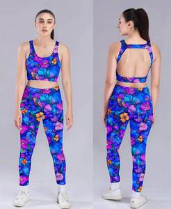 Ensemble de sport 2 pièces pour femme grande taille avec logo personnalisé : Leggings respirants et brassières de sport, idéal pour le yoga, écologique et séchage rapide - Product Image 2