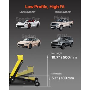 Martinetto idraulico da officina in acciaio resistente da 3 tonnellate, a pistone singolo, con pompa a sollevamento rapido, a basso profilo, per sollevamento veicoli - Product Image 3