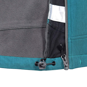 Wholesale Trendy Women's Teal Hooded Fleece Jacket Full Sleeve Windproof <b>Zipper</b> Closure Autumn Wear - Product Image 4