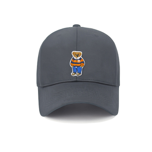 Casquette de baseball décontractée en plein air de haute qualité Casquette brodée de style de rue avec ours en peluche en polo de rugby rayé bleu orange - Product Image 6