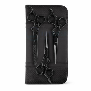 Tijeras de Corte de Pelo Profesionales de Acero Inoxidable, Diseño Ergonómico Clásico Premium, Color Negro Mate, para Uso en Salones de Belleza - Product Image 6