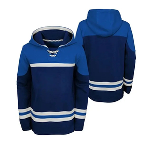 เสื้อฮอกกี้ผู้ชายคุณภาพสูงสำหรับฤดูหนาวปี 2023 บริการรับผลิตแบบ OEM ผ้าฝ้าย/ผ้าฟลีซ พร้อมเชือกผูก ปรับแต่งโลโก้ได้ กันลม - Product Image 2
