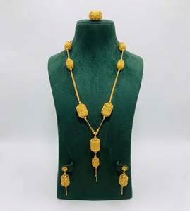 Magnifique ensemble de colliers 4 pièces plaqué or pour femme, collier sautoir, plaque élégante, bijoux en cuivre et laiton, cadeau pour fiançailles, mariage, fête - Product Image 3
