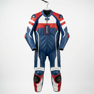 Combinaison de moto en cuir de vachette avec protections intégrales OEM & ODM - Product Image 3