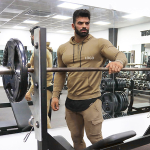 OEM/ODM Men's Fitness <b>Workout</b> Two Piece Set Quarter Zip Pullover <b>Hoodie</b> and Joggers Gym Suit Fleece 100% Cotton Breathable - Product Image 5