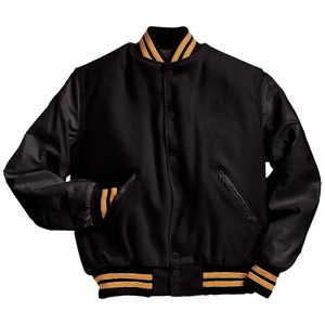 OEM Custom High Quality Unisex <b>Warm</b> Winter Cartoon Patchwork Front 100% Wool Hooded Bomber Letterman Varsity Jacket - Product Image 4