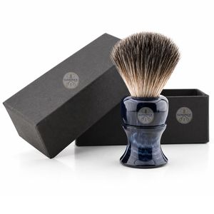 Brocha de Afeitar Sintética Premium Parker con Mango Gris y Oro Rosa y Soporte - Product Image 3