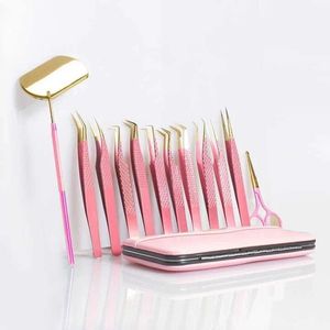 Pinzas Profesionales para Aislamiento de Pestañas con Punta Curva – Herramienta de Extensión de Pestañas con Punta de Fibra de Acero Inoxidable - Product Image 5