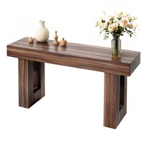 63cm Wooden Rectangle Console <b>Table</b> <b>Brown</b> Farmhouse Style Narrow Long Sofa Stand for Entrance Foyer Living Room Easy Assembly - Product Image 1