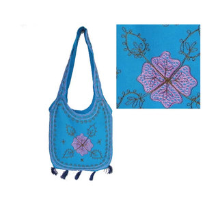 Cotton Canvas Embroidery Bag Handmade Ethnic Floral Shoulder Tote Women Boho Style Artisan Embroidered Canvas <b>Handbag</b> Vintage - Product Image 2
