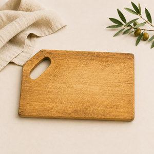 Tabla de cortar de madera de mango artesanal de primera calidad para cocina, ecológica, antibacteriana, para cortar verduras y carne, con asa. - Product Image 1