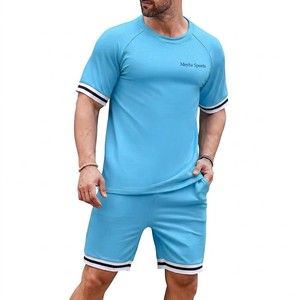 Ensemble de vêtements de sport pour homme Meyba Sports, t-shirt et short de bain bleu clair, léger et décontracté, deux pièces assorties pour l'été - Product Image 4