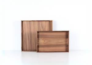 Wood Serving <b>Tray</b> with Handles Foldable Stackable Lacquer Bathroom <b>Storage</b> for Home Decor and Living Room Decor - Product Image 6