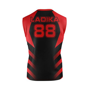 Conjunto de Singlet de Lucha Libre sin Mangas para Hombre Ladika, Negro y Rojo, Uniforme Ajustado que Absorbe la Humedad, para Todas las Estaciones, Estampado Sublimado para Adultos - Product Image 3