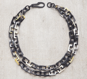 Collier en corne, écologique, moderne, fait main, décoratif pour mariage, artisanat indien - Product Image 3