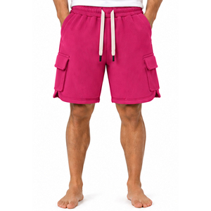 Shorts de sport pour homme en maille gaufrée, vêtements de sport décontractés, taille élastique, tissu texturé, broderie, respirant, séchage rapide - Product Image 1