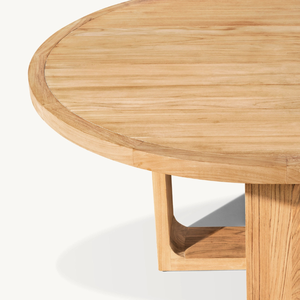 Table ronde en teck en promotion, style moderne et épuré, durable et idéale pour l'extérieur - Product Image 3