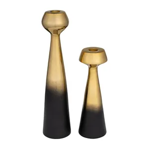 Handmade Metal <b>Candle</b> Holder Manufacturer with Large Bulk Production Capacity for Global B2B Wholesale BuyersTapered Gold Black - Product Image 6